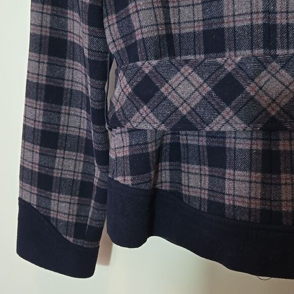 Soia & Kyo Wool Blend black Tan Plaid Belted Jacket Rachel Friends - Picture 13 of 16